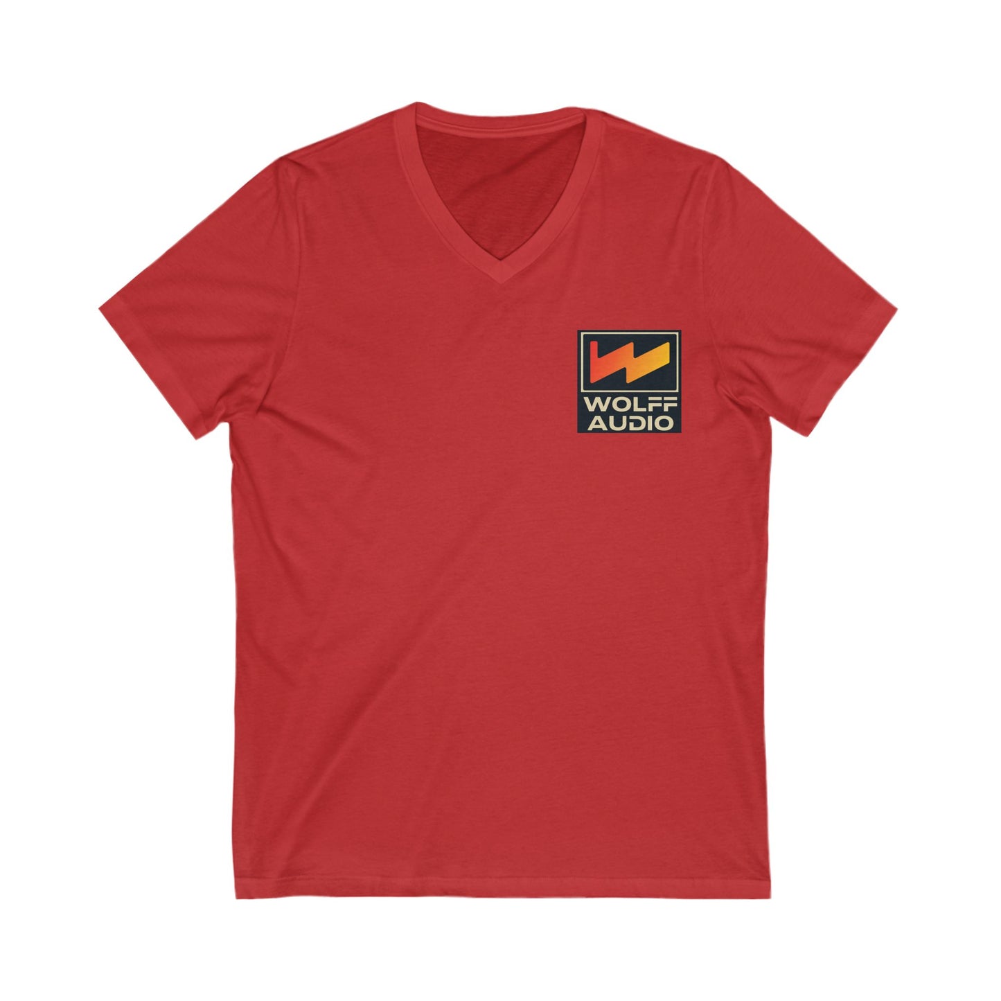 Wolff Audio V-Neck Tee for Music Lovers, Unisex Jersey T-Shirt, Gifts for Musicians, Vintage Style, Concert Apparel