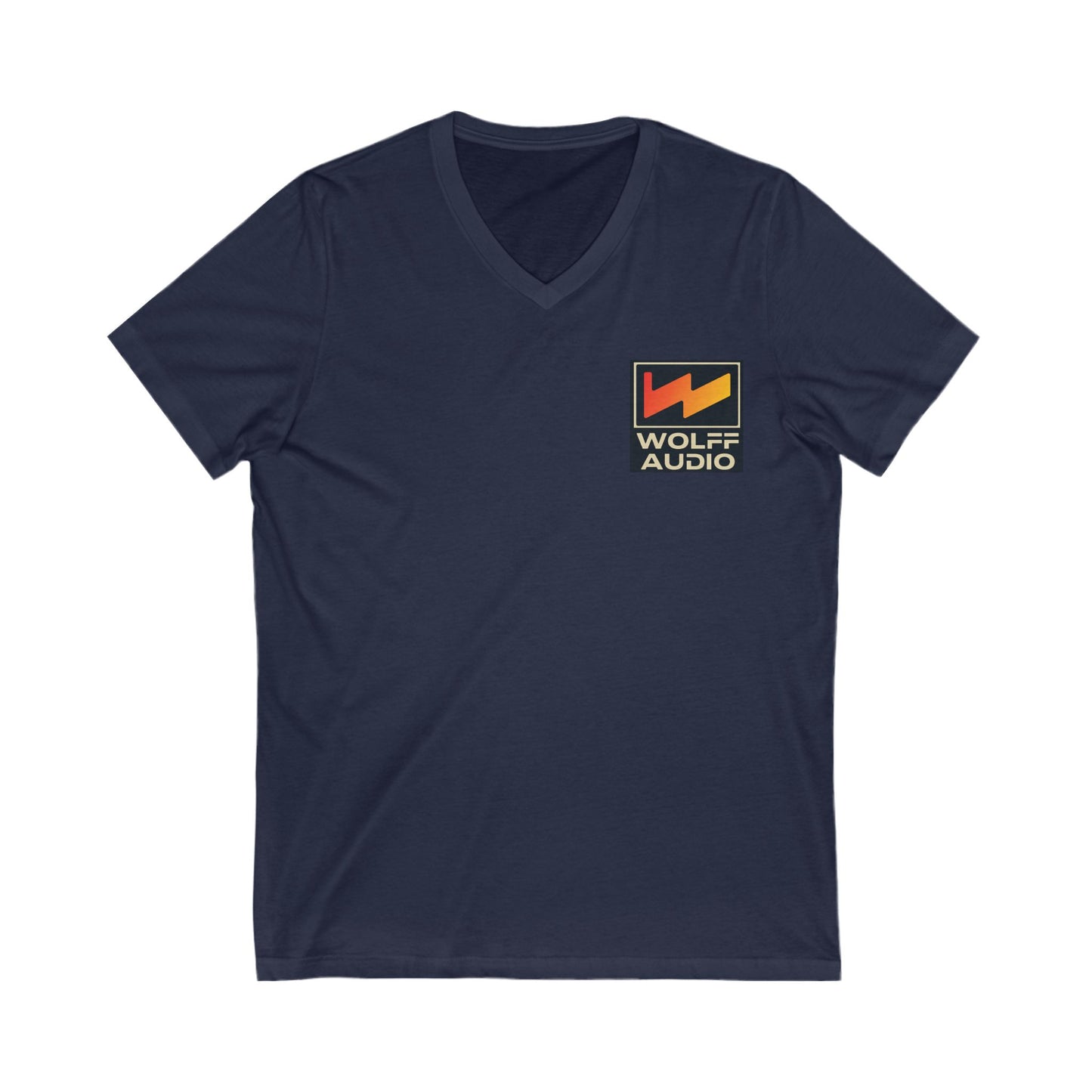 Wolff Audio V-Neck Tee for Music Lovers, Unisex Jersey T-Shirt, Gifts for Musicians, Vintage Style, Concert Apparel